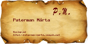 Paterman Márta névjegykártya